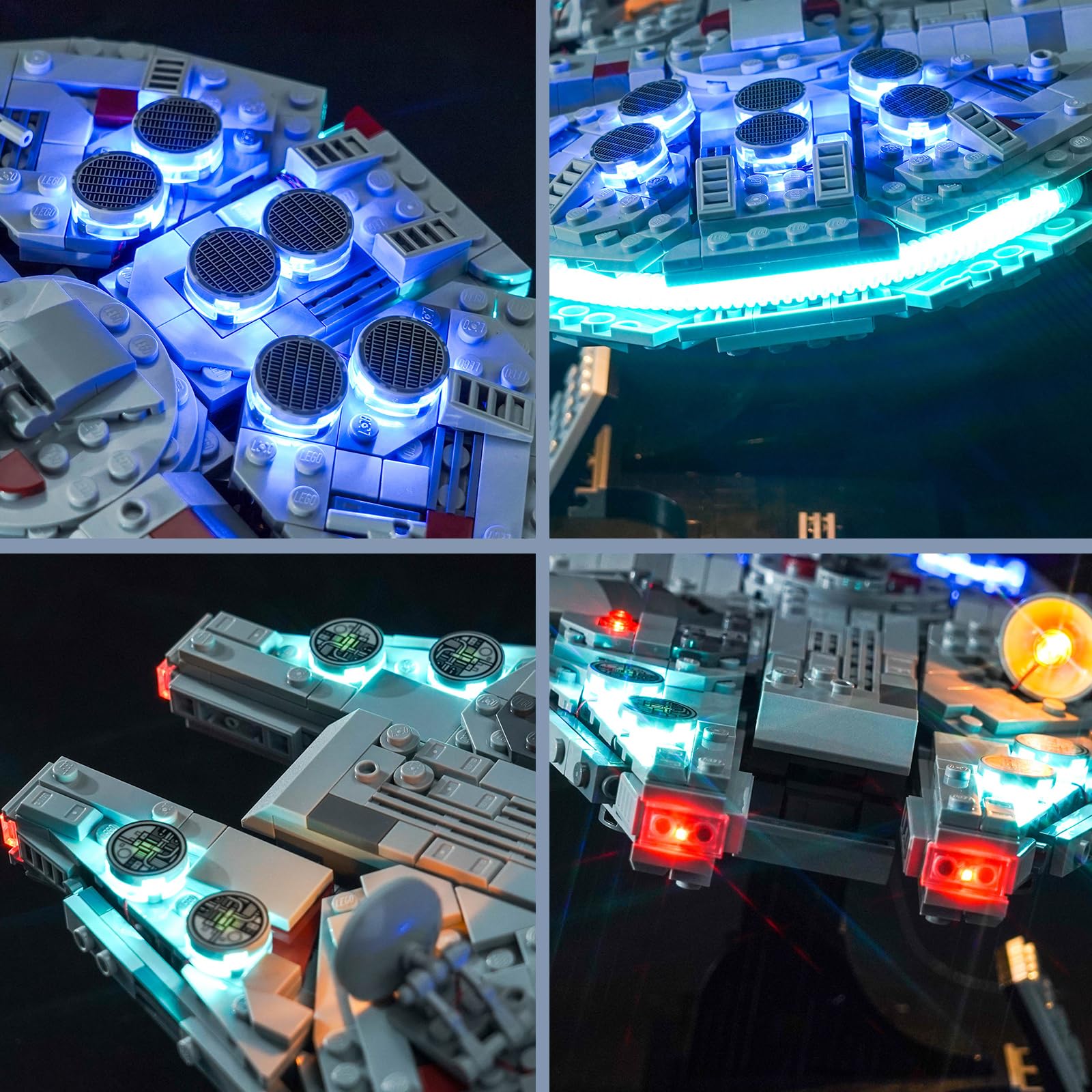 Kit d'éclairage LED BrickBling pour Lego 75375 Faucon Millennium, kit d'éclairage décoratif pour Lego Millennium Falcon Jouet créatif - Version standard - 2