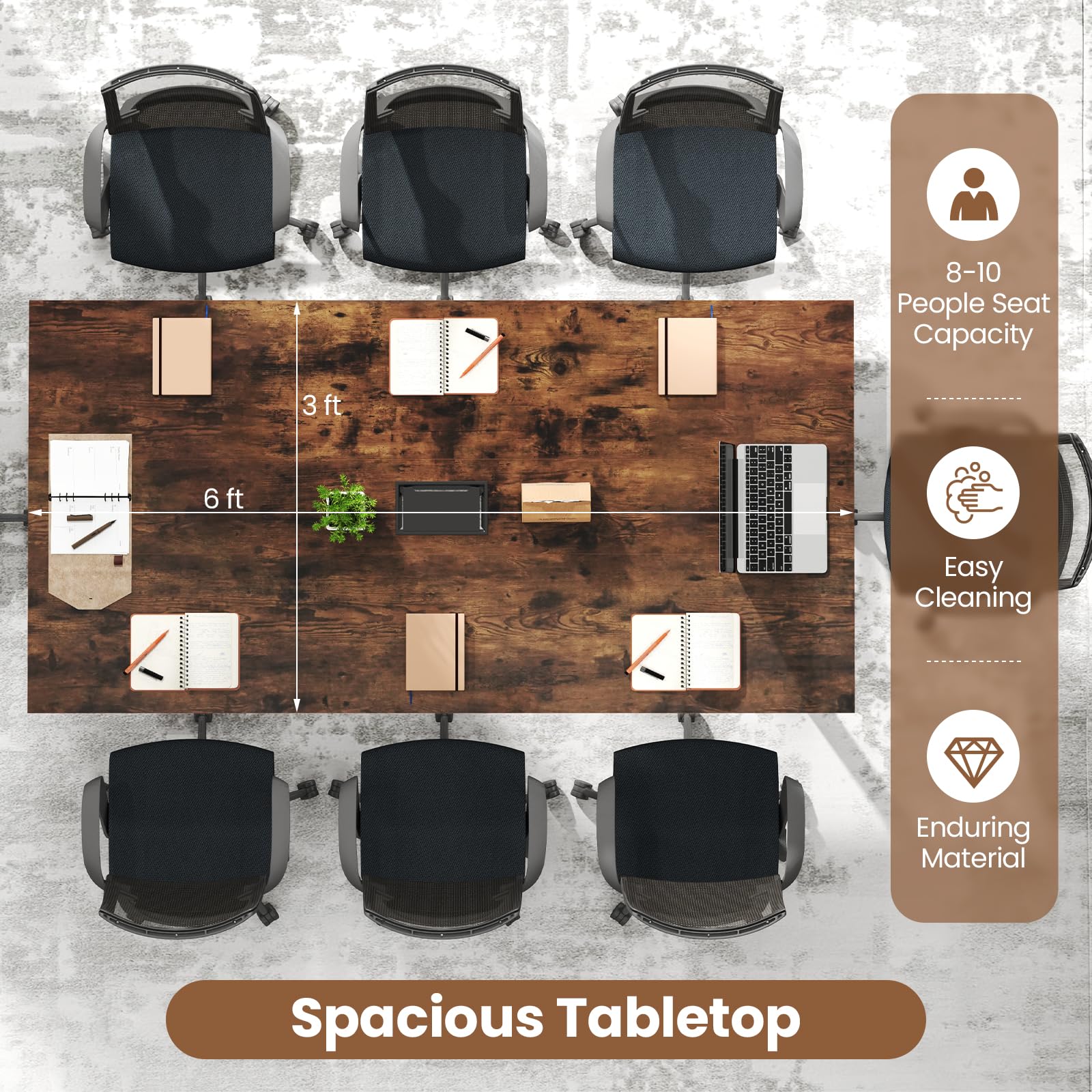 Amazon.com: Giantex 6 FT Conference Table for 8-10 People, Modern