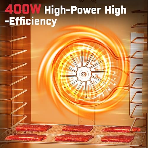 Miniatura 2 de HOPERAN - Deshidratadora de alimentos de acero inoxidable - Máquina deshidratadora eléctrica de 400W con 4 ajustes preestablecidos, temporizador