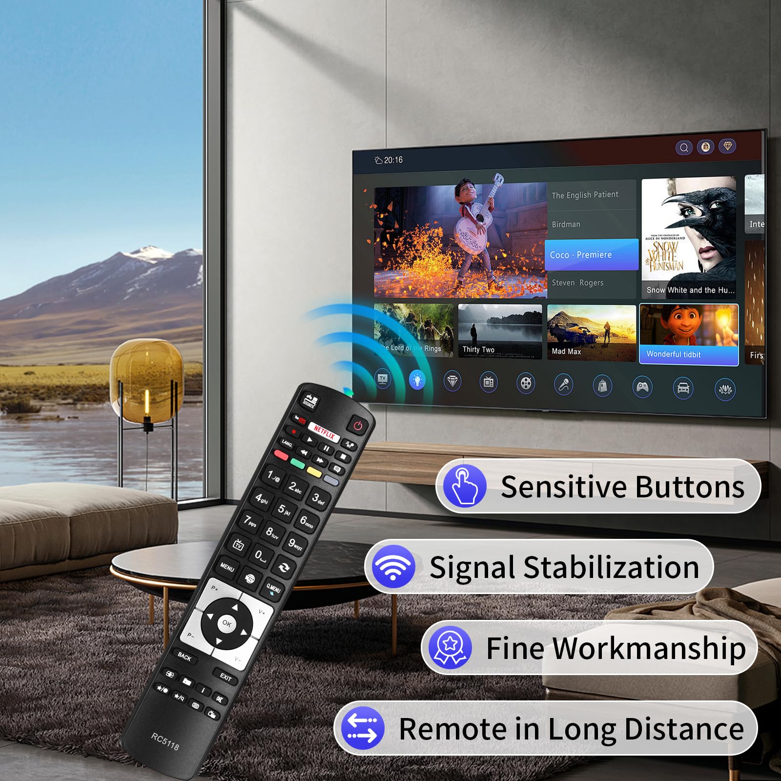 KT1946 VINABTY Telecomando Vocale Per JVC Android TV/Cello C3220G ZRTG0242 C2420G C3220G C4020G LOGIK L32AHE19 - Foto 9
