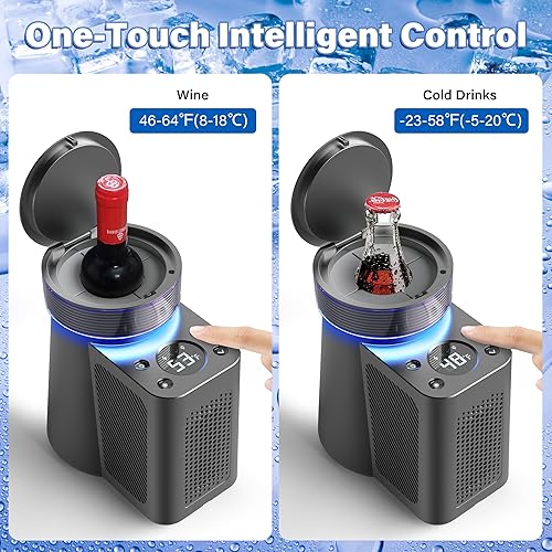 Miniatura 2 de Wine Chiller,Yeego Electric Portable Wine Cooler for Drink Cold and 750ml Red & White Wine,314 Stainless Steel Iceless Wine Chiller,Kitchen Bar RV