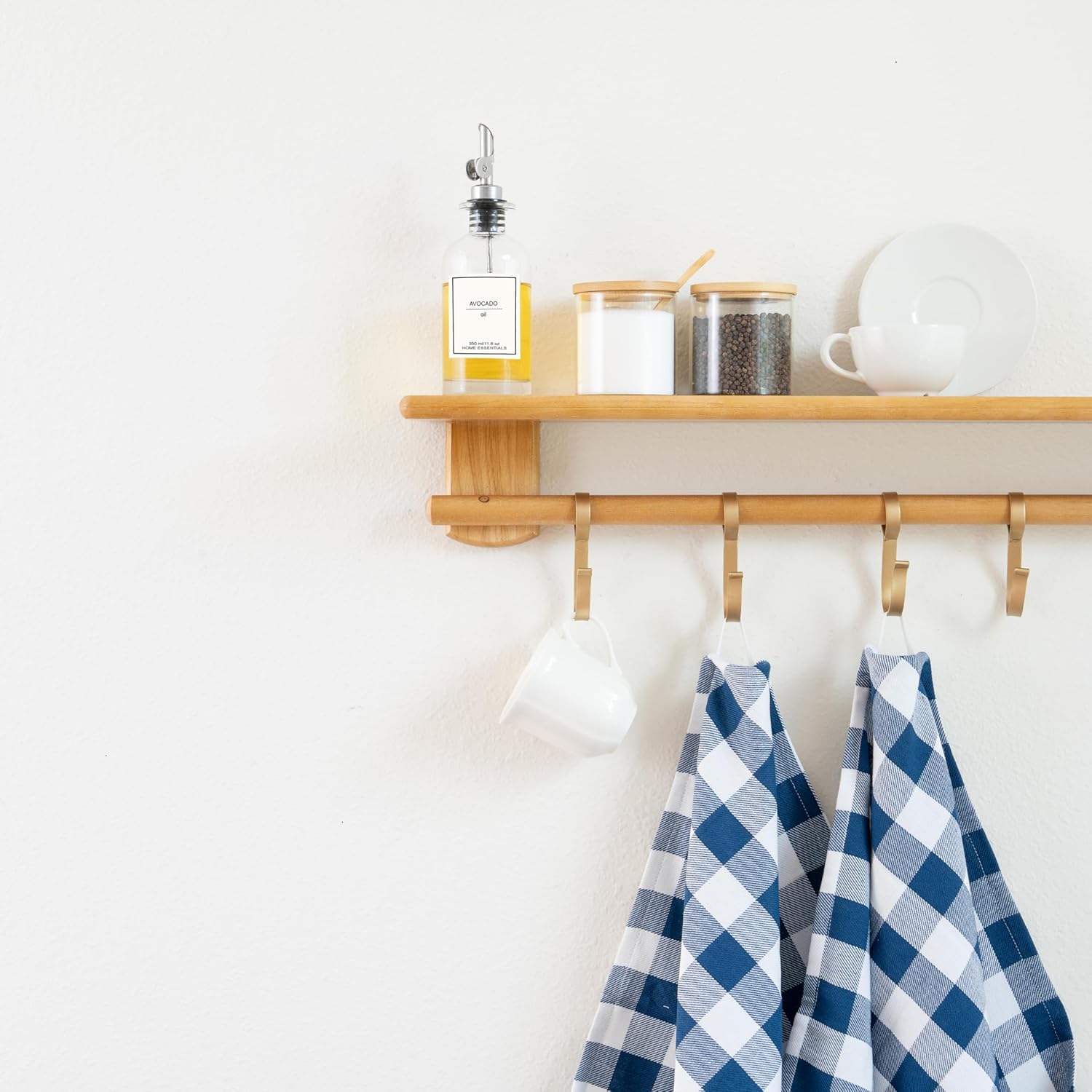 Blue and White Plaid Kitchen Towels - Set of 6 Blue Checkered, 100% Cotton, Lint-Free Kitchen Towels with Hanging Loop - Versatile Uses Including Kitchen Towels, Hand Towels, Dish Towels (6 Pack)