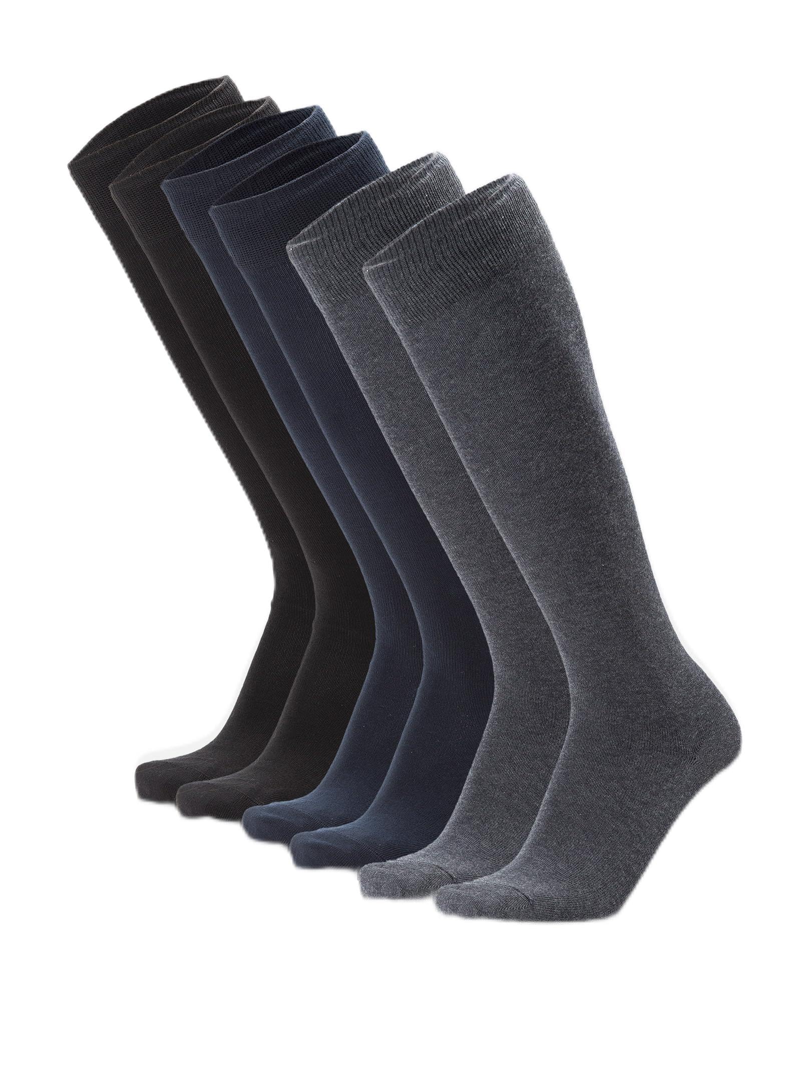 Ciocca Calcetines de hombre largos, cálidos de algodón retorto resistente - 6 pares - Dos tallas