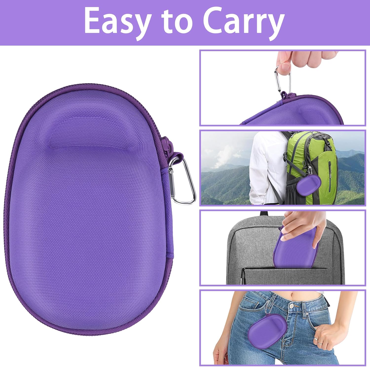 Aenllosi Hard Carrying Case for JBL Clip 5 Bluetooth Speaker, Purple (Case Only) - Image 7