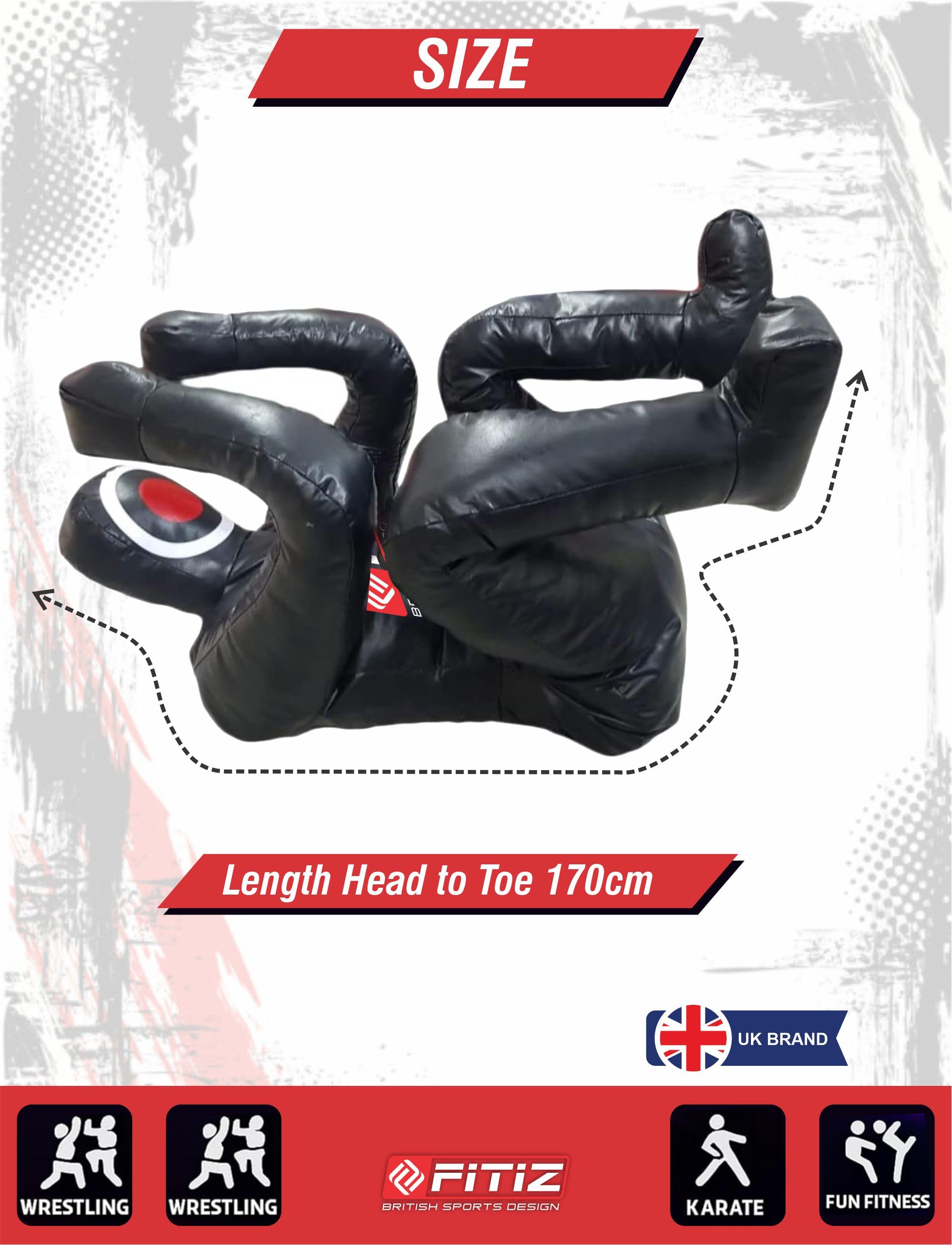MMA Grappling Dummy Judo Boxsack Schnuller BJJ Wrestling Schnuller Sitzposition Brazilian JIU Jitsu Submission Selbstverteidigung Training Vinyl Mehrfarbig Wählen Sie Schnuller 170 cm ungefüllt