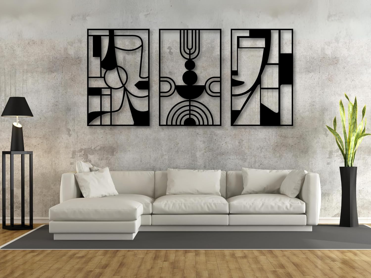 VAILLA Pablo Picasso Cubism Faces Wooden Wall Art Decor, Boho Minimalist Wall Arr, Set of 3 Wooden Wall Decorations, Picasso Wall Hangings , Large Line Art , 3D Wood Textured Sculptures , Bohemian Style - Ideal for Living Room, Bedroom, Bathroom and Office (Pablo Picasso)