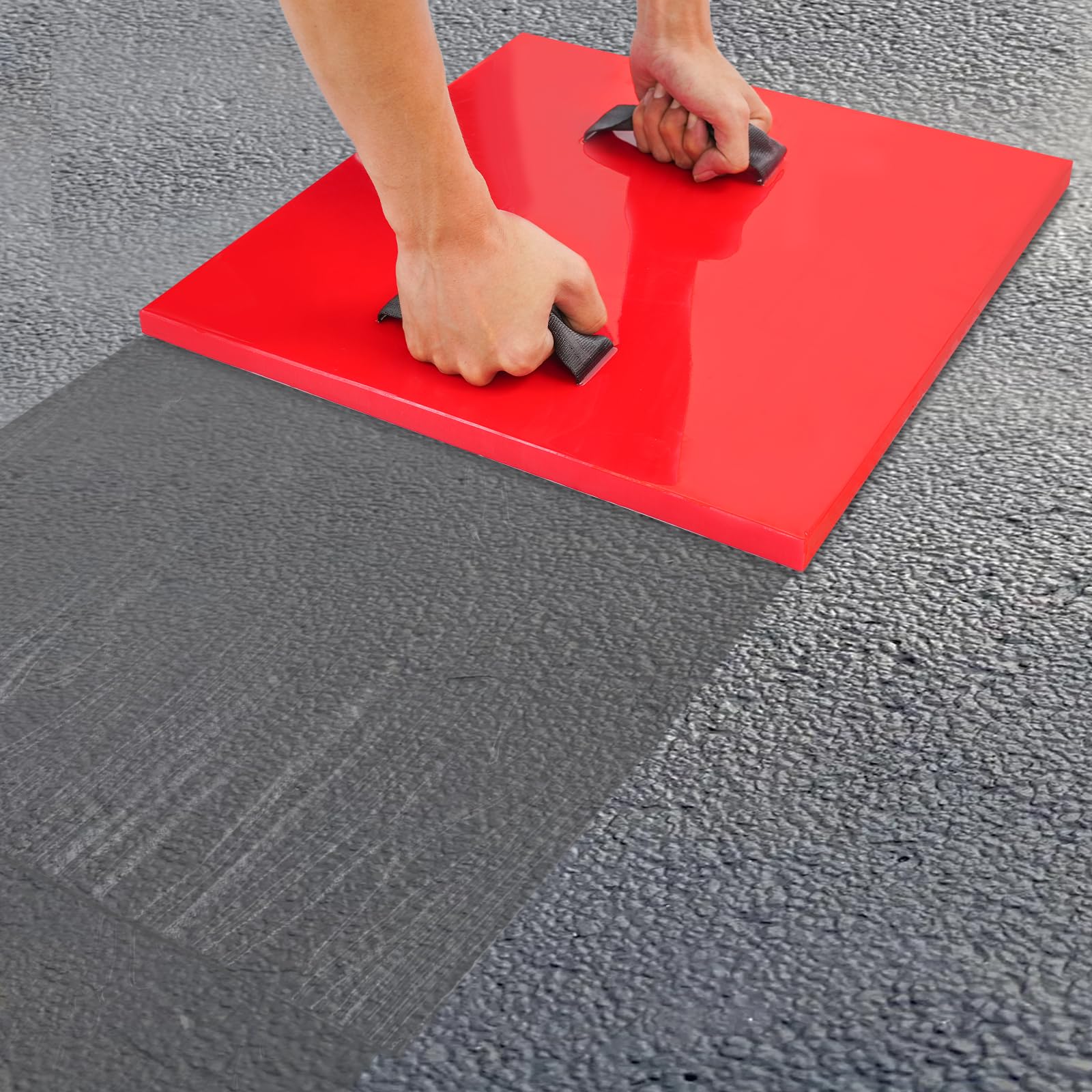 Tapis de tampon en polyuréthane - 40 × 40 × 2 cm - En forme de béton - Réutilisable - Pour allée, terrasse, trottoir, bricolage - Aspect bois