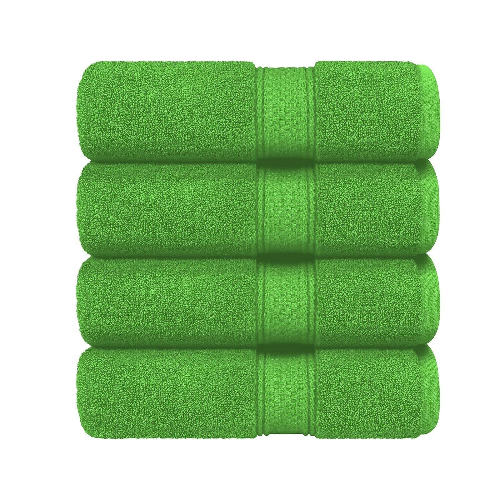 Milosc Pack of 4 Hand Towels Set Super Absorbent 550GSM 100% Egyptian Cotton Hotel Quality Quest Towels Set Small Hand Towel For Bathroom Size 50x80 (Green)