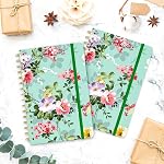 Spiral Journal Notebook, Hardcover Lined Journal for Women, 8.4 x 6 inch, 160 Pages Thick Paper,Cute Aesthetic Floral College Ruled Notebooks for Work Writing Journaling Office School, Flower