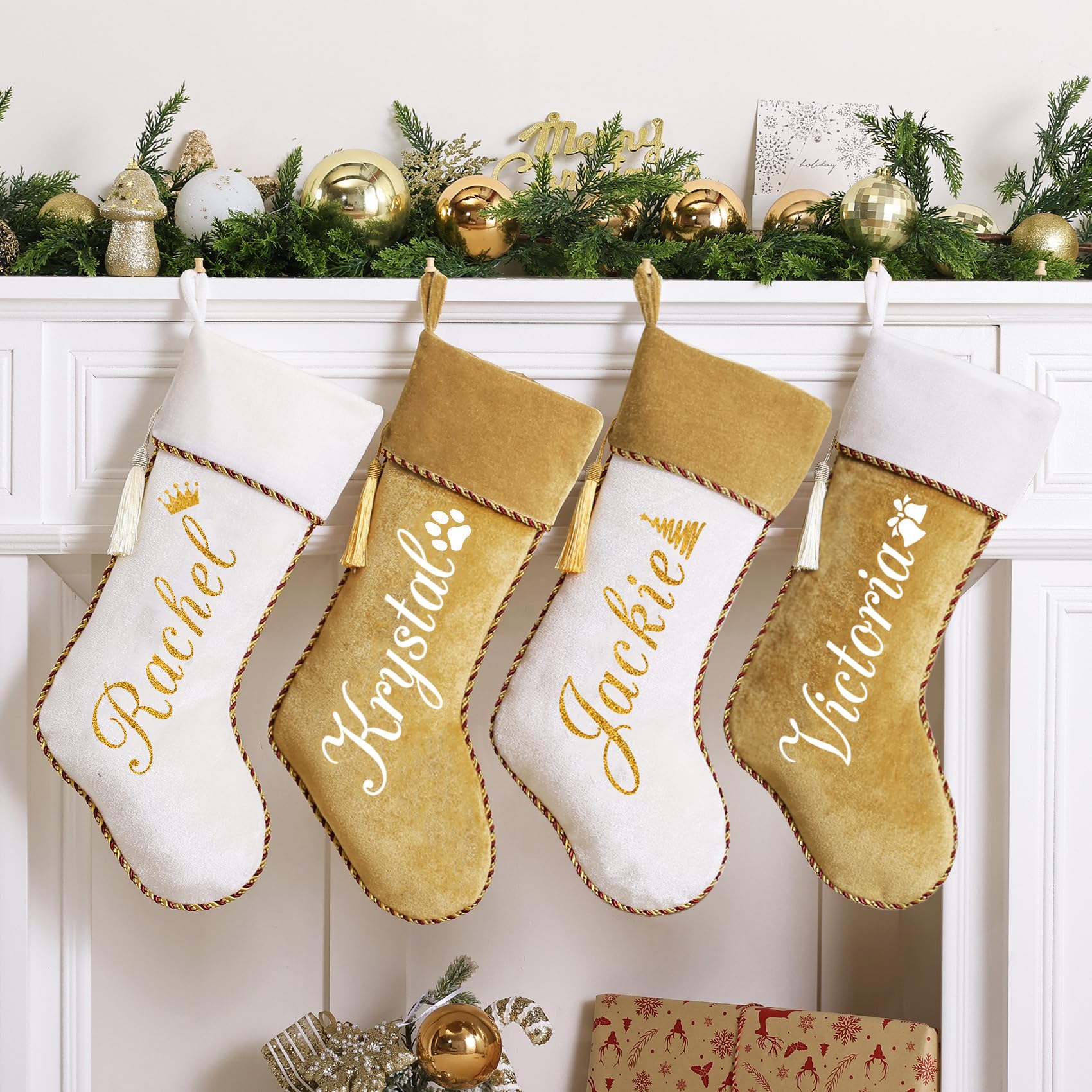Snapklik.com : Ugiftcorner Personalized Christmas Stockings 6 Pack 20 ...