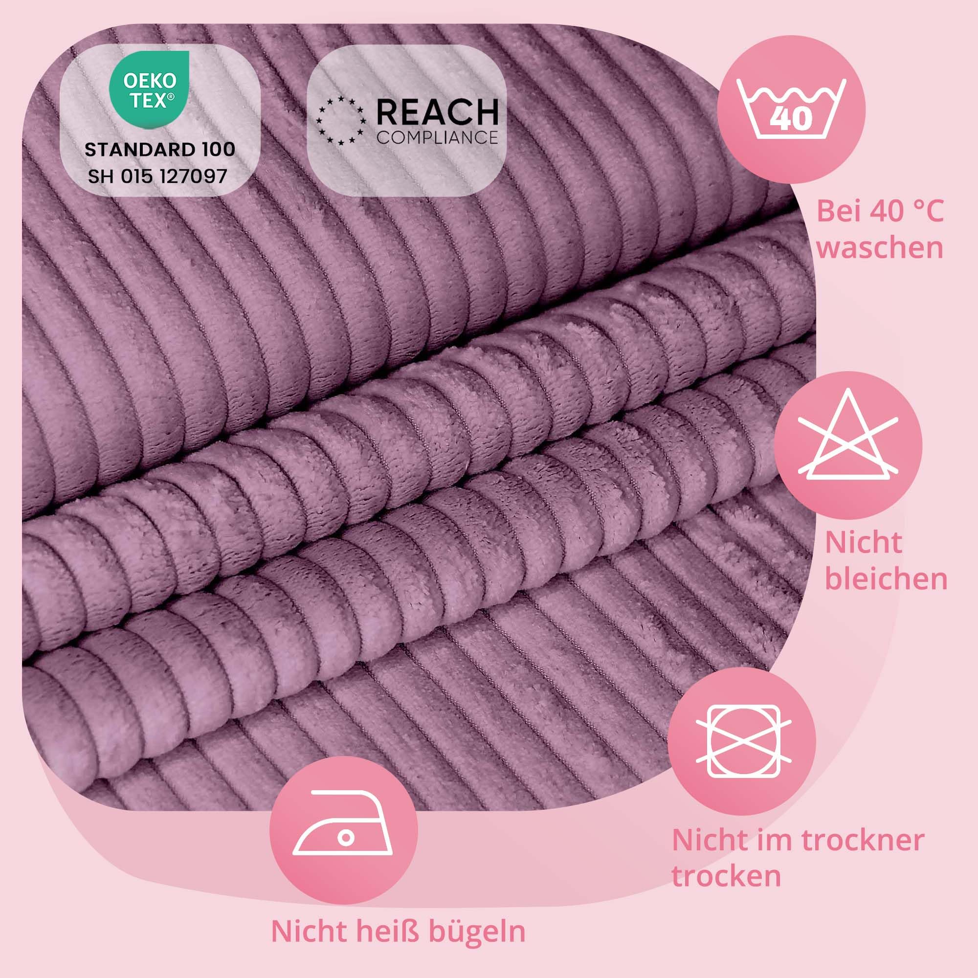 DreamRoots Sitzsack Kinder Cord 70x70x105 mit Hocker, Plum Smoothie | Bean Bag Chair mit Hocker, Lehne & Bezug, mit Füllung, Sitzkissen Boden, Kindersitzsack Kinderzimmer