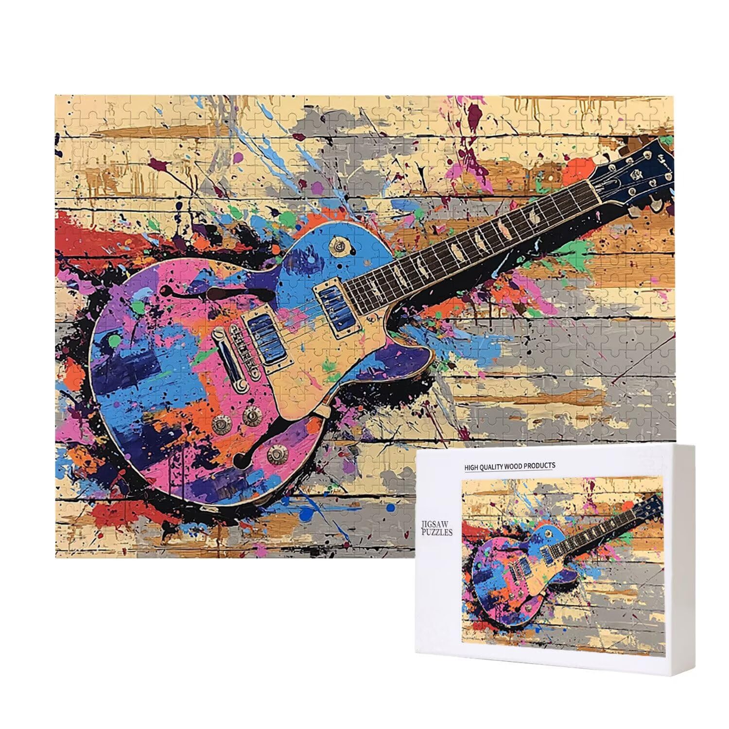 Puzzle dla dorosłych 1000 sztuk gitara 75 x 50 cm niemożliwe trudne wyzwanie, puzzle dla dorosłych gra edukacyjna wyzwanie zabawki 1000 elementów puzzli dla dorosłych, kreatywna rozrywka prezent u-387