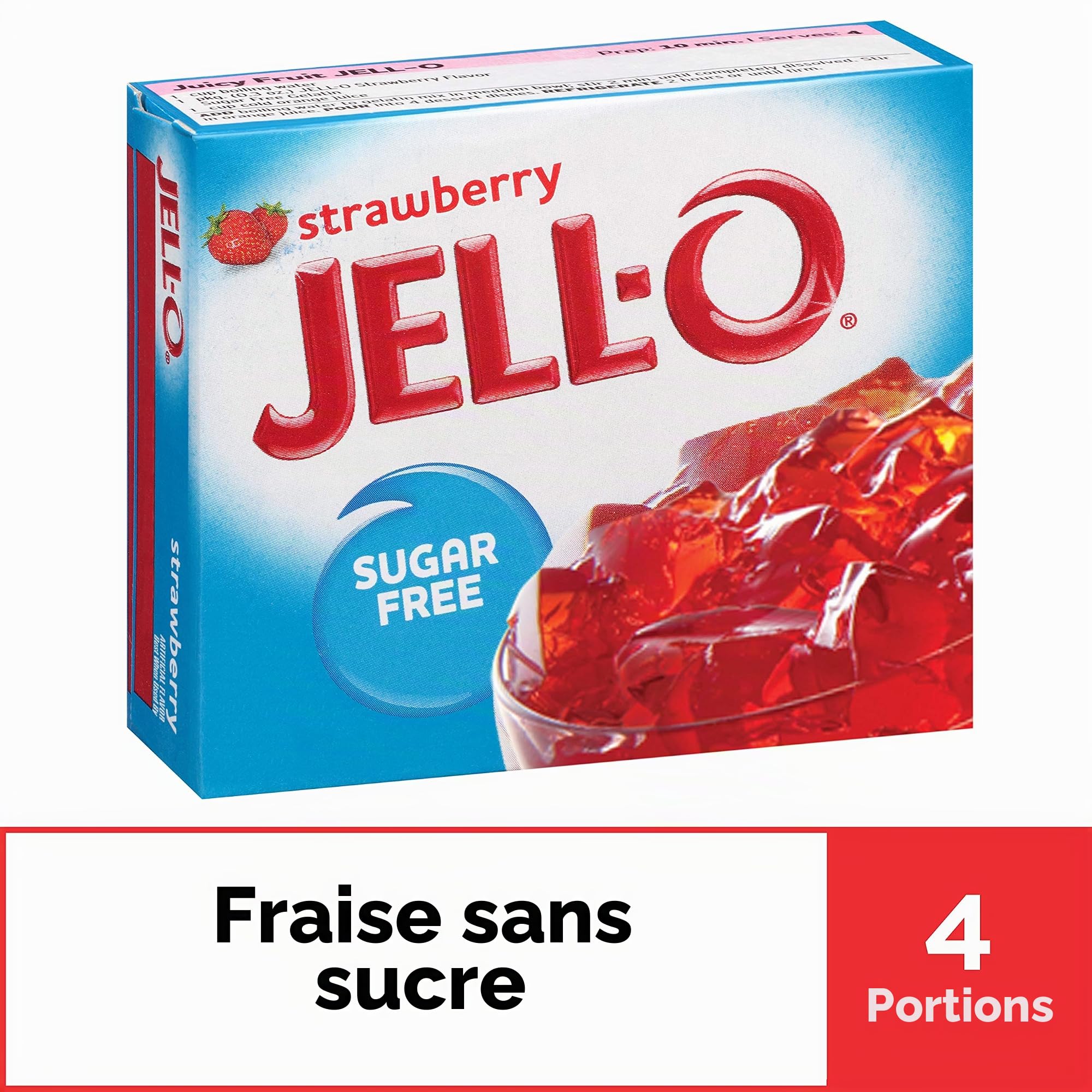 Jell-O Sugar-Free Gelatin Dessert, Strawberry, 0.3-Ounce Boxes (Pack of 6) by JELL-O