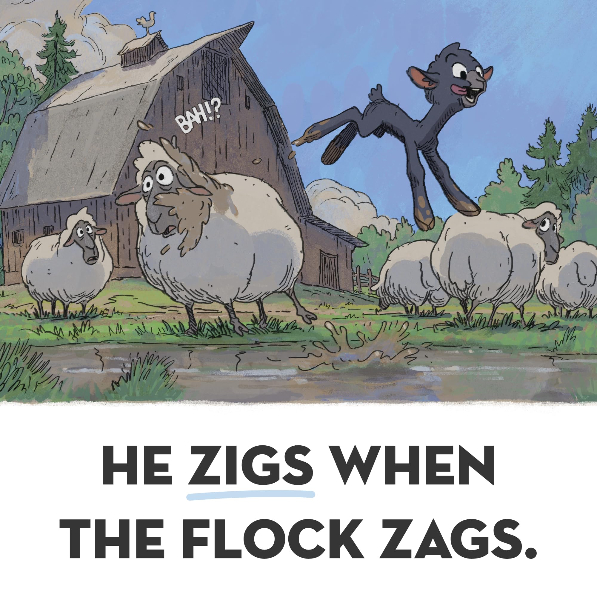 Blah Blah Black Sheep Picture Books, Illustrated Children Story Books, Courageous Kids, Action-Packed Children's Books Ages 6-8, Bedtime Animal Books for Kids - Image 2