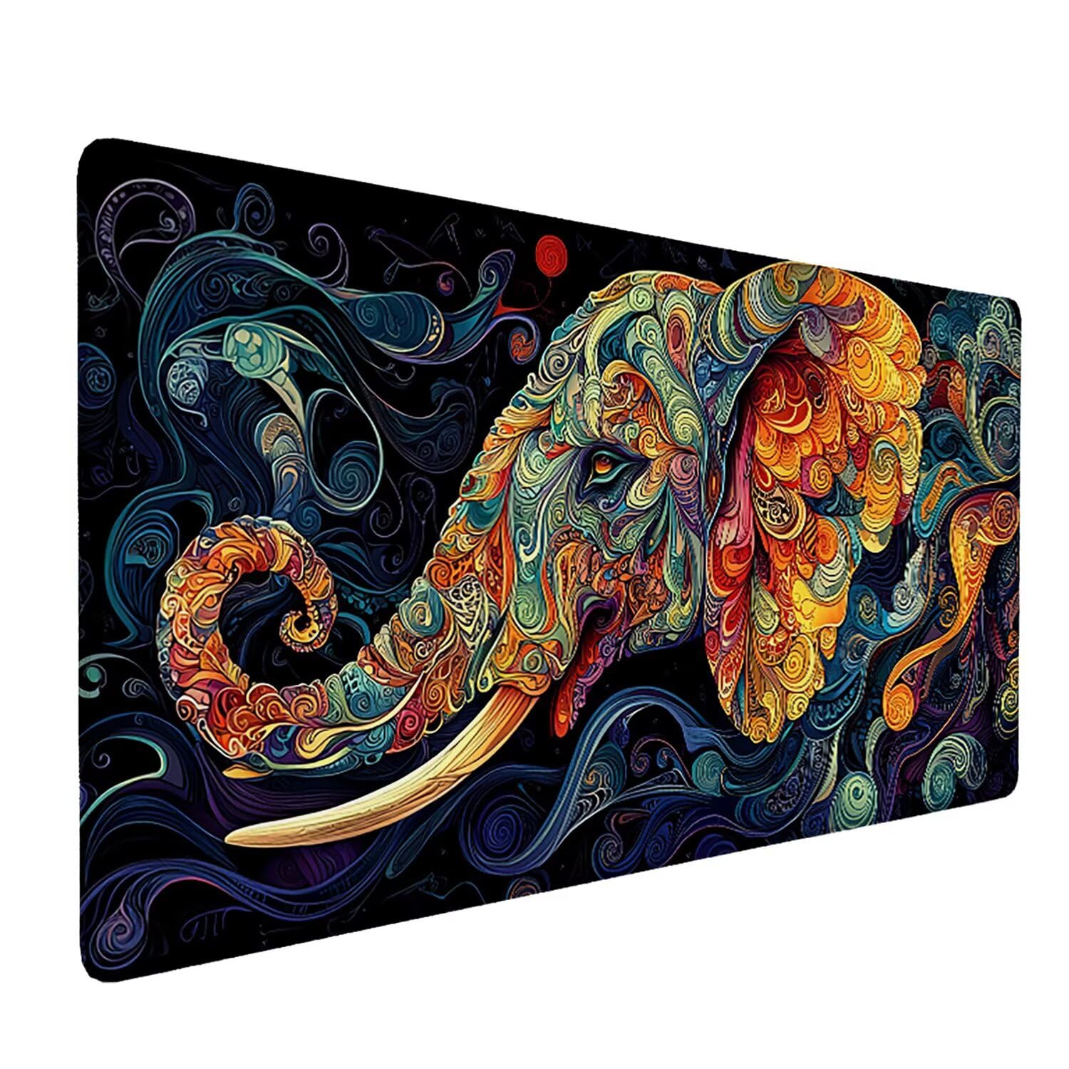 Podkładka pod mysz XXL 1200 x 600 mm duża podkładka pod mysz do gier, wodoodporne i antypoślizgowe gumowe podkładki pod mysz, podkładka pod mysz z wszytymi krawędziami do komputera, PC (słonie) x-126