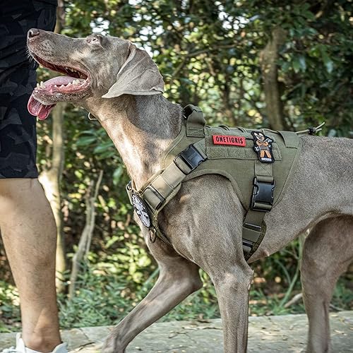 Miniatura 8 de OneTigris FIRE Watcher 2.0 - Arnés táctico para perro, con asa, arnés militar para perros grandes y medianos, chaleco para perro de servicio sin