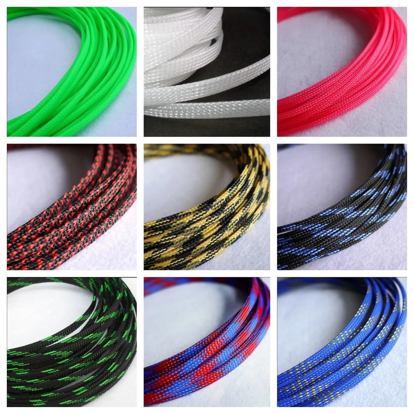 Guaina Cavi 3.0MM 4MM 6MM 8MM 10MM 12MM 16MM Maniche piatte intrecciate espandibili for cavi in ​​pelle di serpente(Purple,10MM,20 Meters)