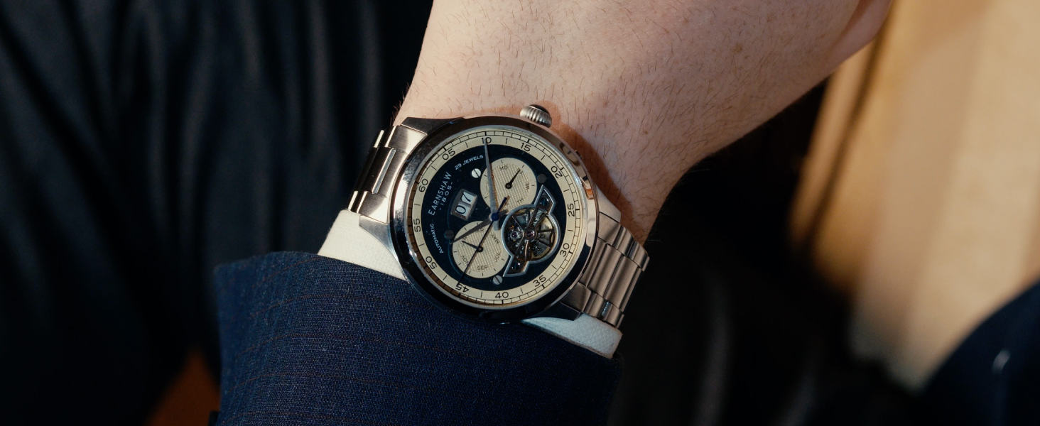 Amazon.com: Thomas Earnshaw Men's 43mm Baron Grand Date Calendar