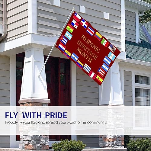 Miniatura 4 de Bandera nacional del patrimonio hispano, bandera de jardín para decoración de exteriores/interiores, pancarta de casa de 3 x 5 pies