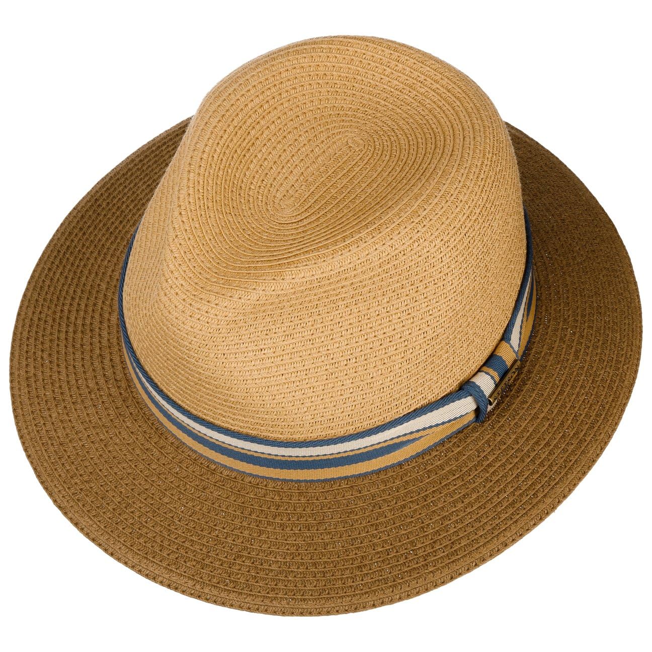 Stetson Chapeau en Paille Romaro Toyo Femme/Homme - Traveller D'Ete de Plage avec Ruban Gros Grain Ete Printemps-ete - M (56-57 cm) Marron