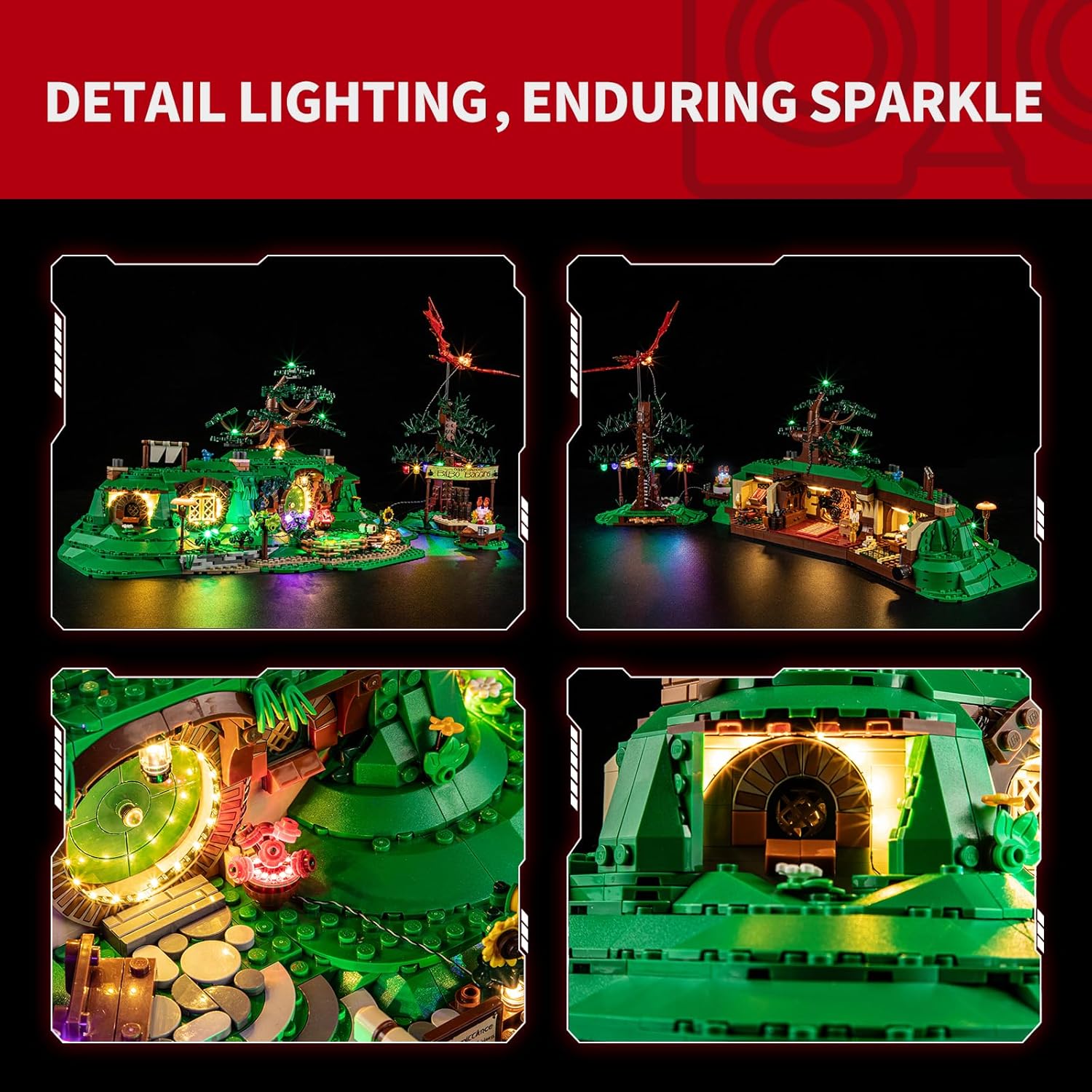 BRIKSMAX 2.0 Light Kit for Lego LOTR The Shire -Innovative Led Lighting Compatible with Lego Icons 10354 Bag End- Not Included Lego Set