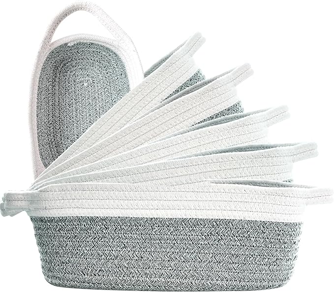 6pz Scatola In Tessuto Contenitori Organizer Bagno Armadio Cassetti Bianco Cleafe