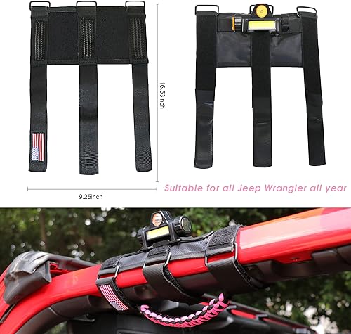 Miniatura 9 de Asas de agarre de barra de agarre con luz para Jeep Wrangler Accesorios TJ JK JL YJ Unlimited Rubicon Sahara 2 puertas 4 puertas Jeep Gladiator JT,