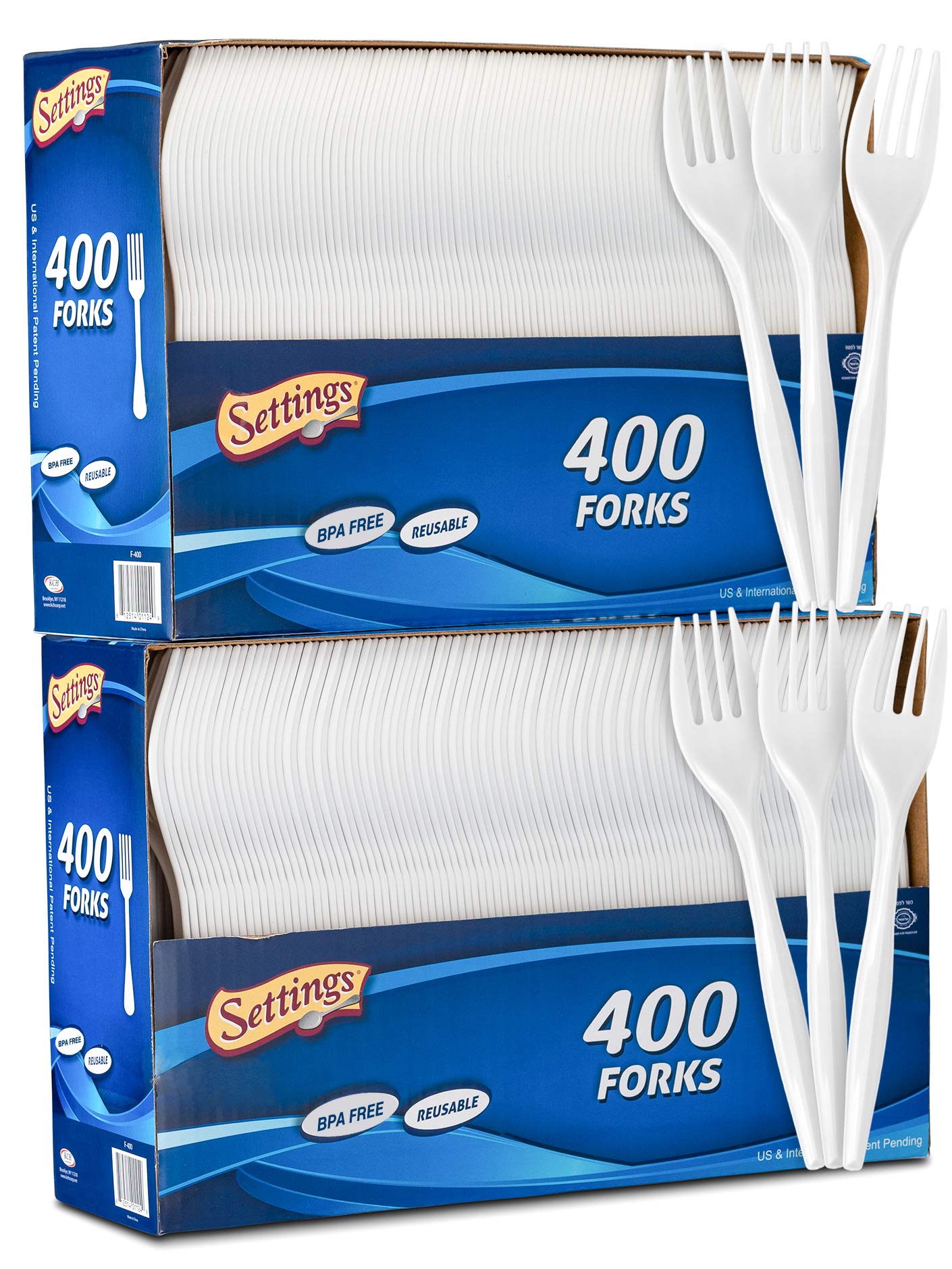 Heavy Duty Disposable White Forks - 400 Pack -10