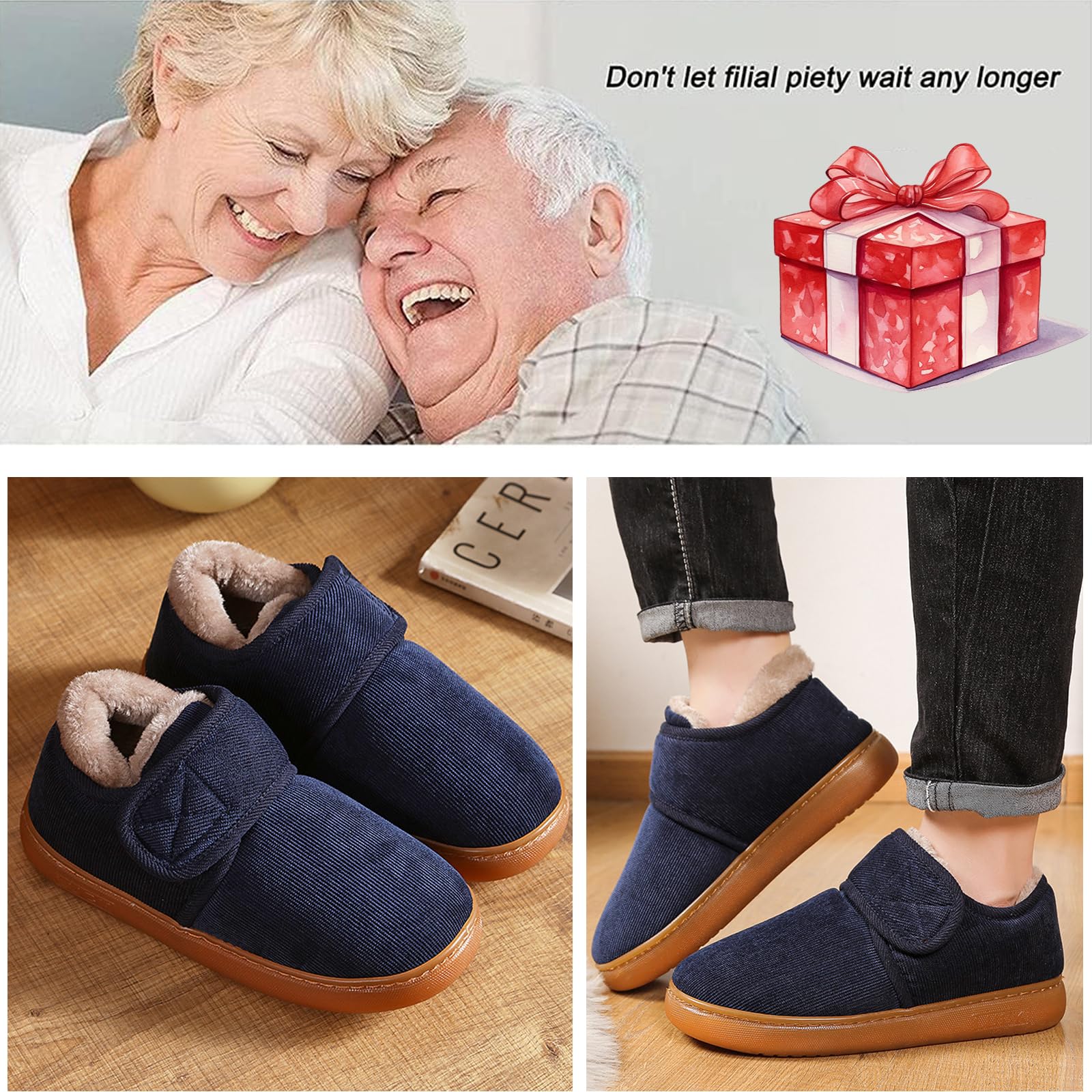 Bottes de Neige Femmes Hiver Doublée De Fourrure Chaud Chaussons Confort Bottines Hommes Extérieur Antidérapant Chaussures de Marche