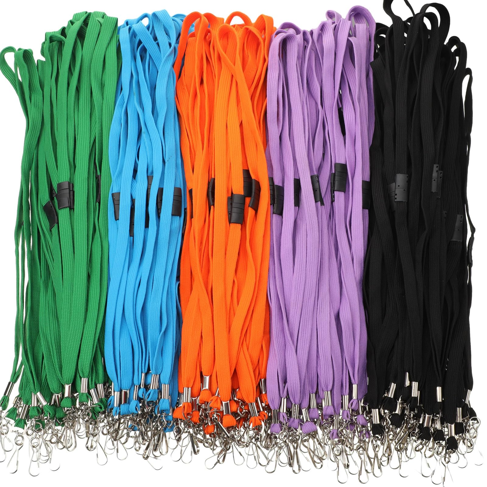 Windyun Breakaway Lanyards for ID Badges Bulk Lanyards Strap with J Hook Flat Lanyards School and Office Supplies