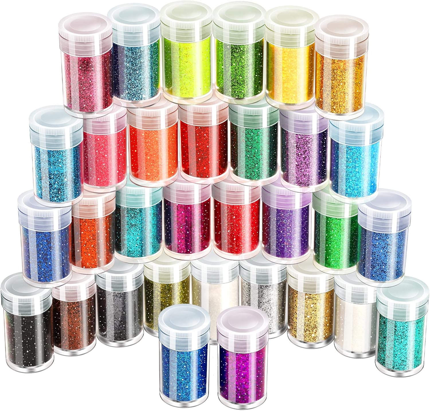 LEOBRO Fine Glitter, Extra Fine Glitter Powder, Craft Glitter for Christmas Epoxy Resin, Body Nail Glitter, DIY Glitter Tumbler Painting Cards, Wedding Christmas Decoration Glitter, 32 Colors