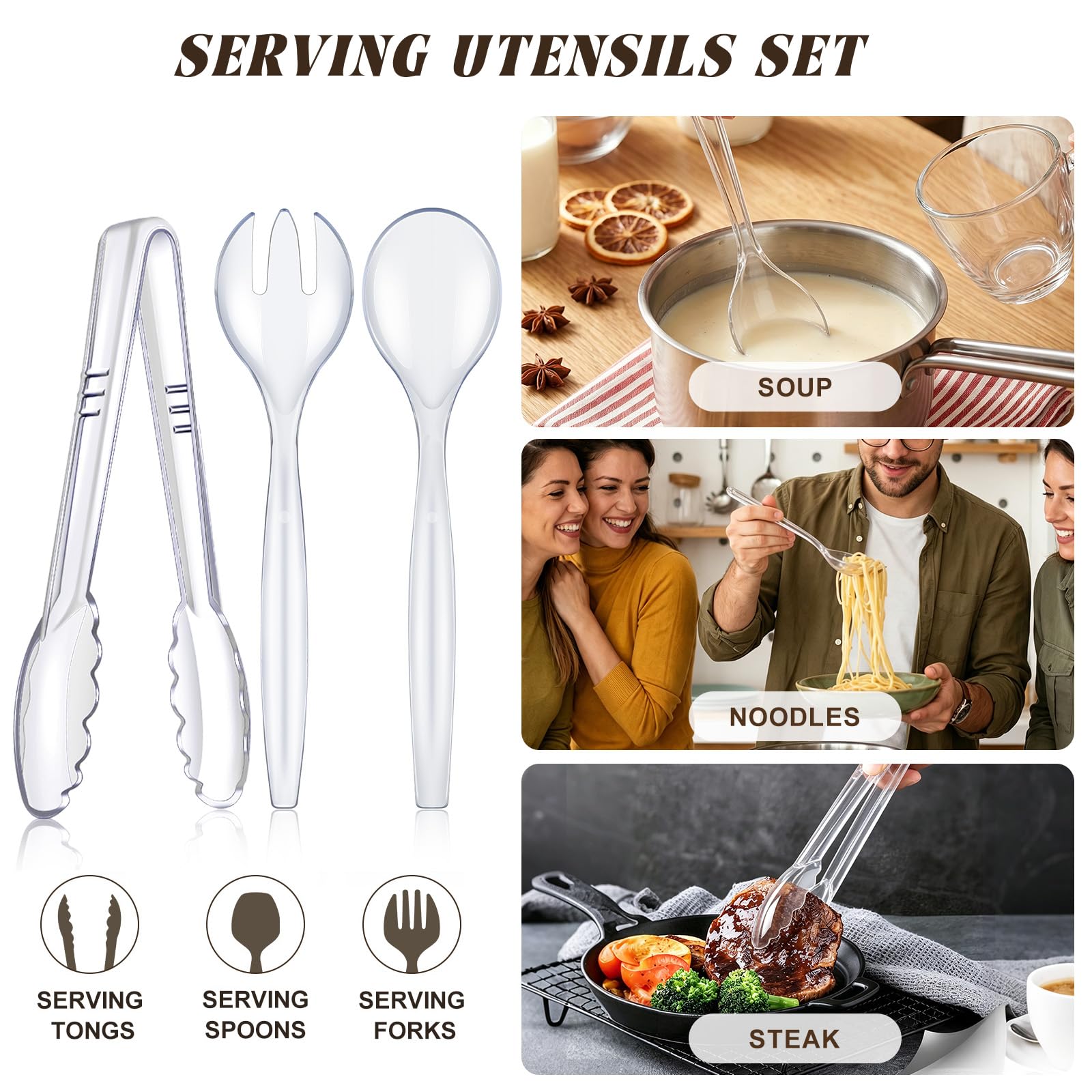 Plastic Serving Utensil Set - 18 Piece Buffet Set -7 Plastic Serving Utensil Set - 18 Piece Buffet Set -7