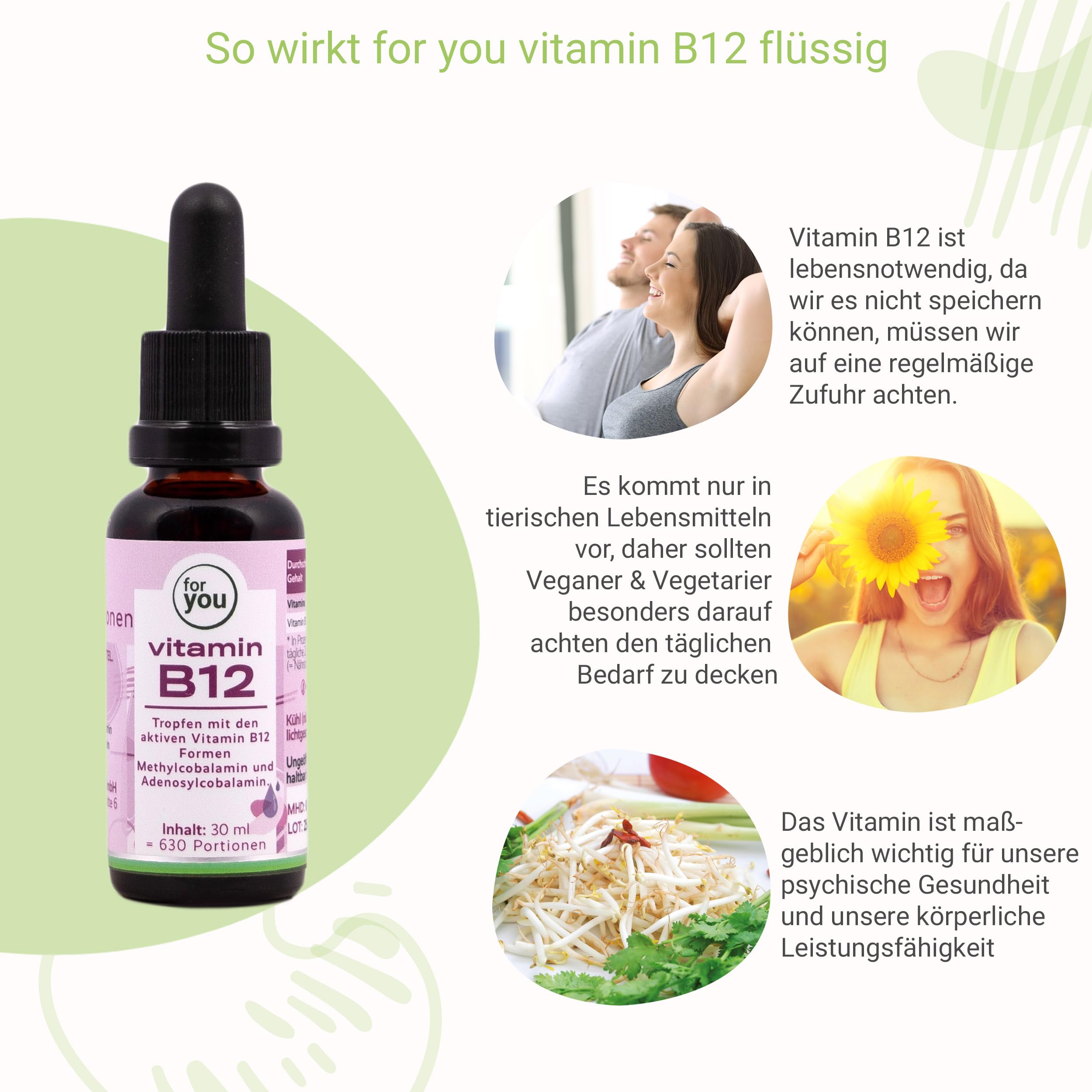 for you Vitamin B12 Tropfen 2x 30ml - beide Aktivformen Methylcobalamin & Adenosylcobalamin in Wasser gelöst, ohne Alkohol - 250 µg pro Tropfen