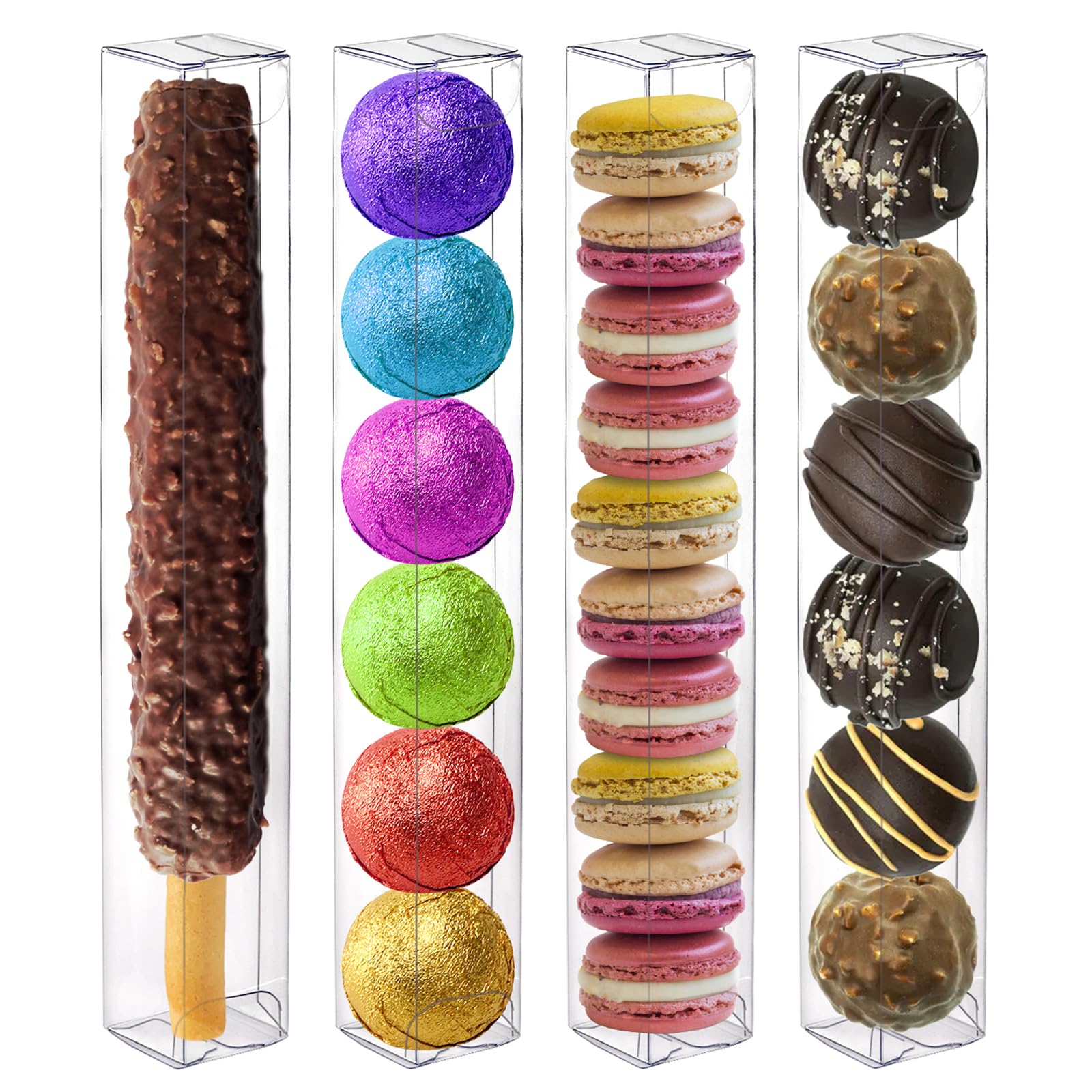 Boîtes cadeaux individuelles en plastique transparent pour bretzels de mariage et fêtes