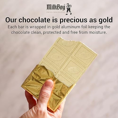 Miniatura 5 de Milkboy Swiss White Chocolate Bars - Barras de chocolate gourmet con vainilla bourbon - Hechas con vainilla natural pura - Blanco Premium - Sin