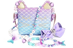 mibasies Purse for Little Girls Dress Up Jewelry Pretend Play Kids Accessories Mermaid Gifts