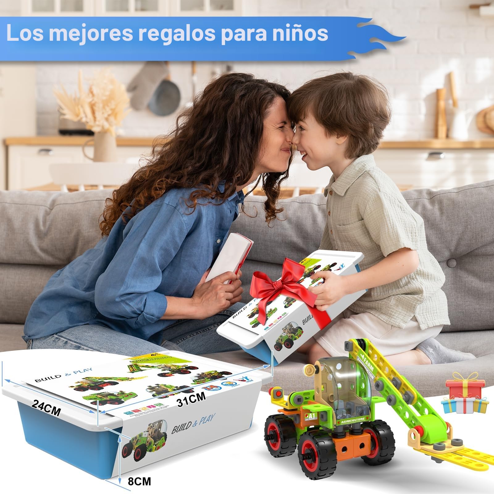 MOONTOY 14-en-1 Juguete de Construcción para Niños de 4, 5, 6, 7, 8, 9+ Años, Juguete Educativo Stem, Bloques de Construcción para Niños, Juegos Creativos, Niños y Niñas