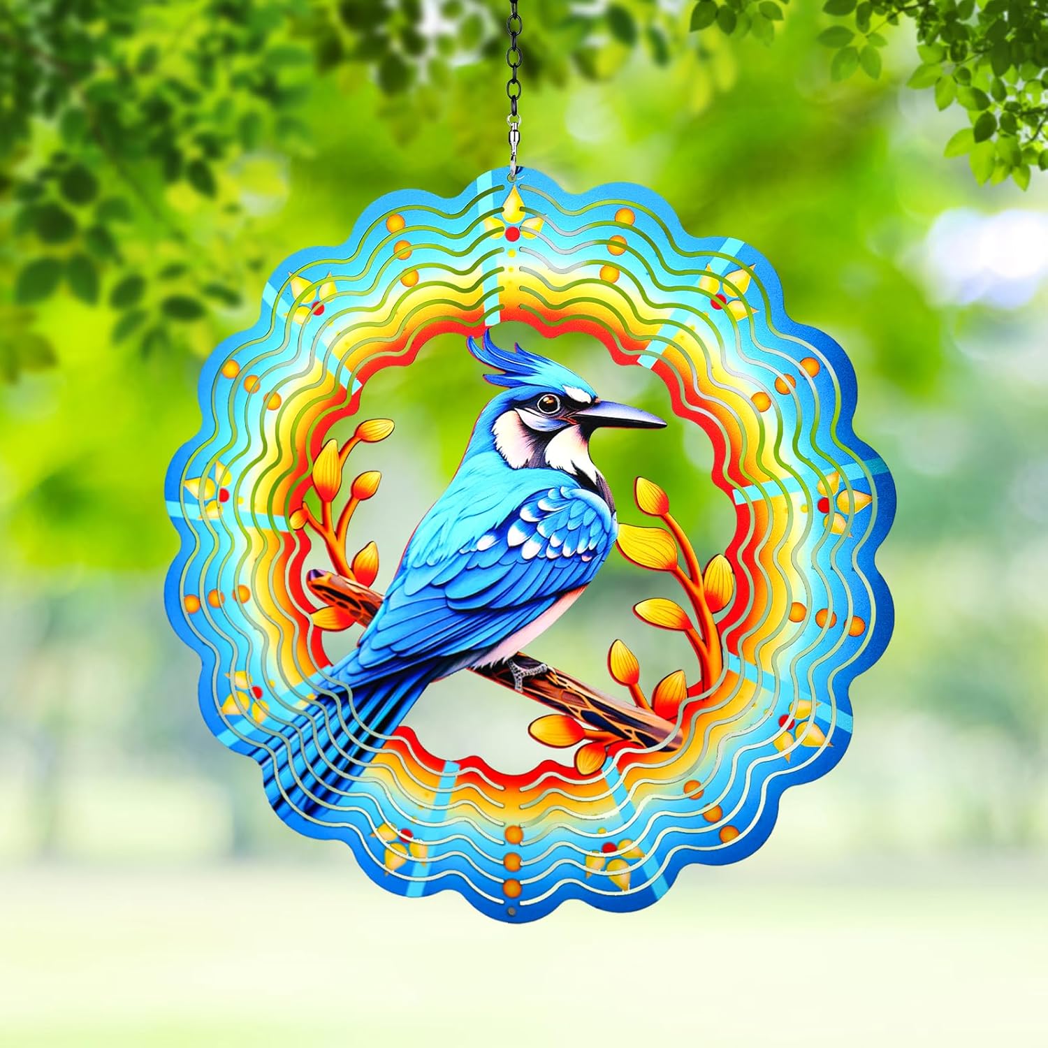 Flamingo Wind Spinners 12 Inch 3D Stainless Steel Hanging Kinetic Wind Sculpture Worth Gifts for Women Metal Windmill Decoration for Spring Garden,Patio,Lawn,Yard