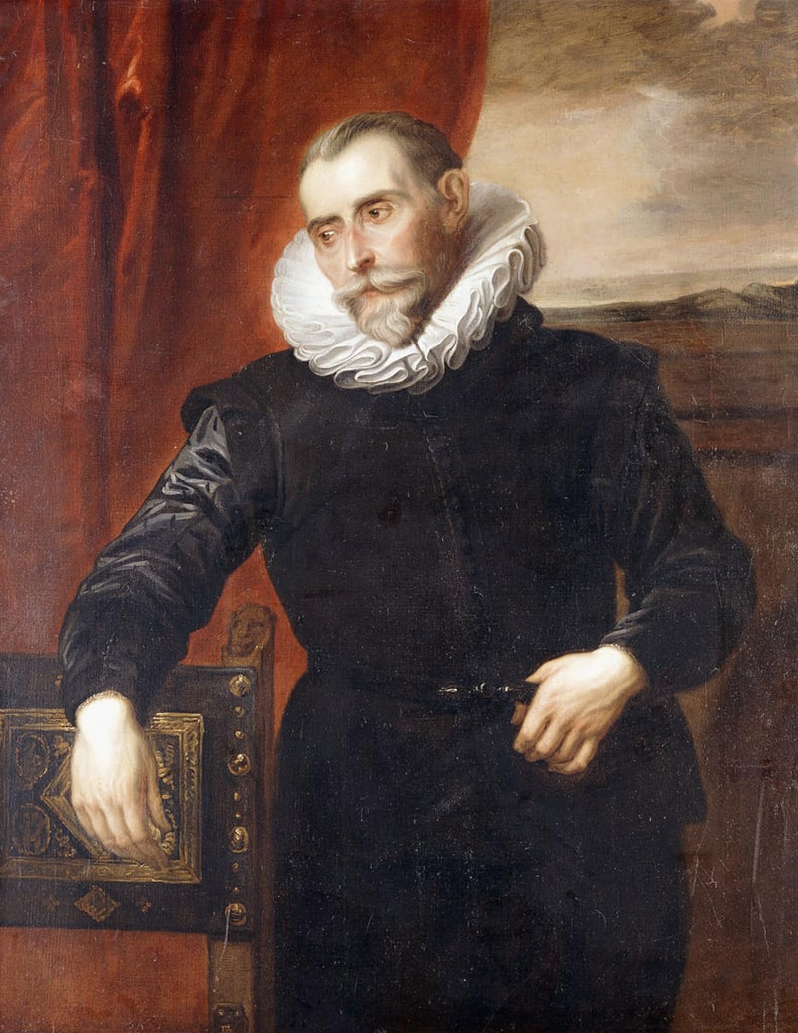 SERENDIPITP Retro Picture Poster Wall Art Pictures Painting Portrait of Frans Snyders Half Length in Black Costume by Van Dyck Wall Art Canvas Print for Wall Decor 60x90cm