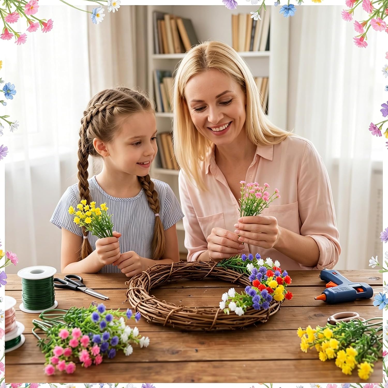 100pcs Artificial Baby Breath Flowers - Tiny Artificial Flowers image 5