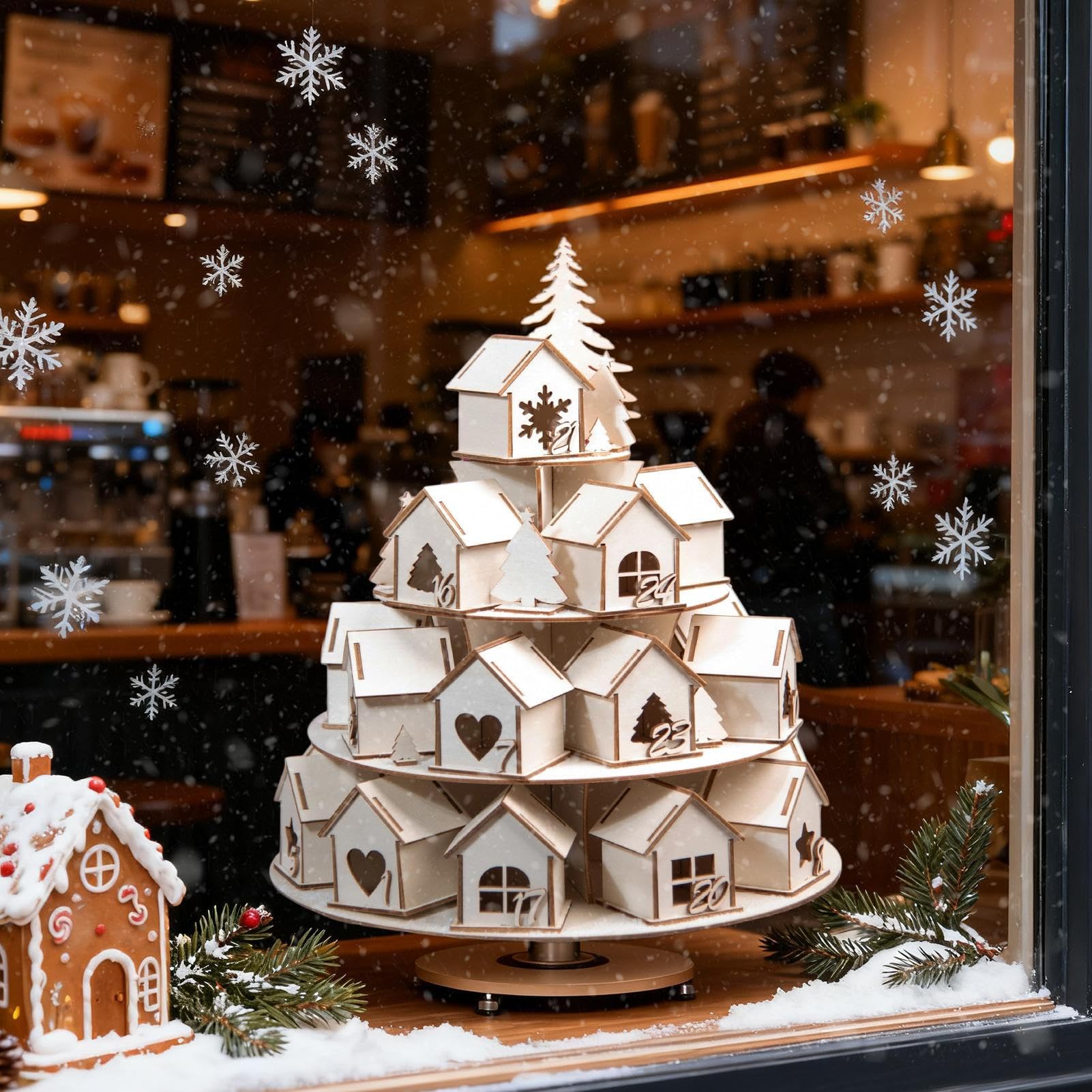 Weihnachts Adventskalender In Hausform Dekoration Für Advent Partys Und | Leerer Weihnachts-Adventskalender Haus zum Befüllen Für Kinder Mädchen Frauen Männer