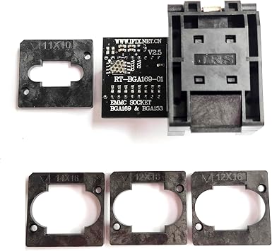 RT-BGA169-01 BGA169 / BGA153 EMMC Adapter V2.5 with 4pcs BGA bounding Box only for isp rt809 RT809H Programmer Programmer Chip Reader Writer Programmer Integrated Circuit Modules