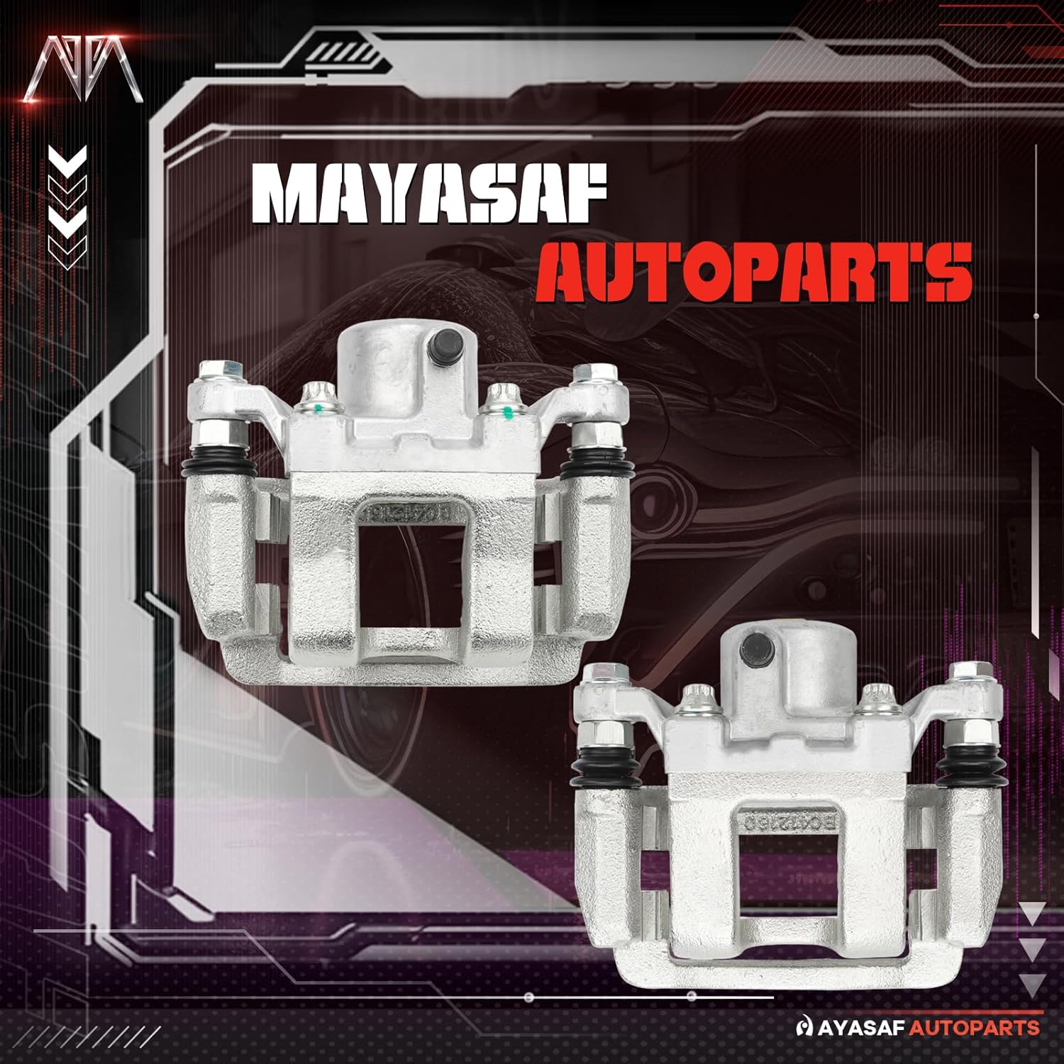 MAYASAF 19B6456+19B6457 Rear Disc Brake Caliper Right+Left Caliper w/o Pads Fit for Hyundai Sonata 2011 2012 2013 2014 2015, for Kia Optima 2011 2012 2013 2014 2015