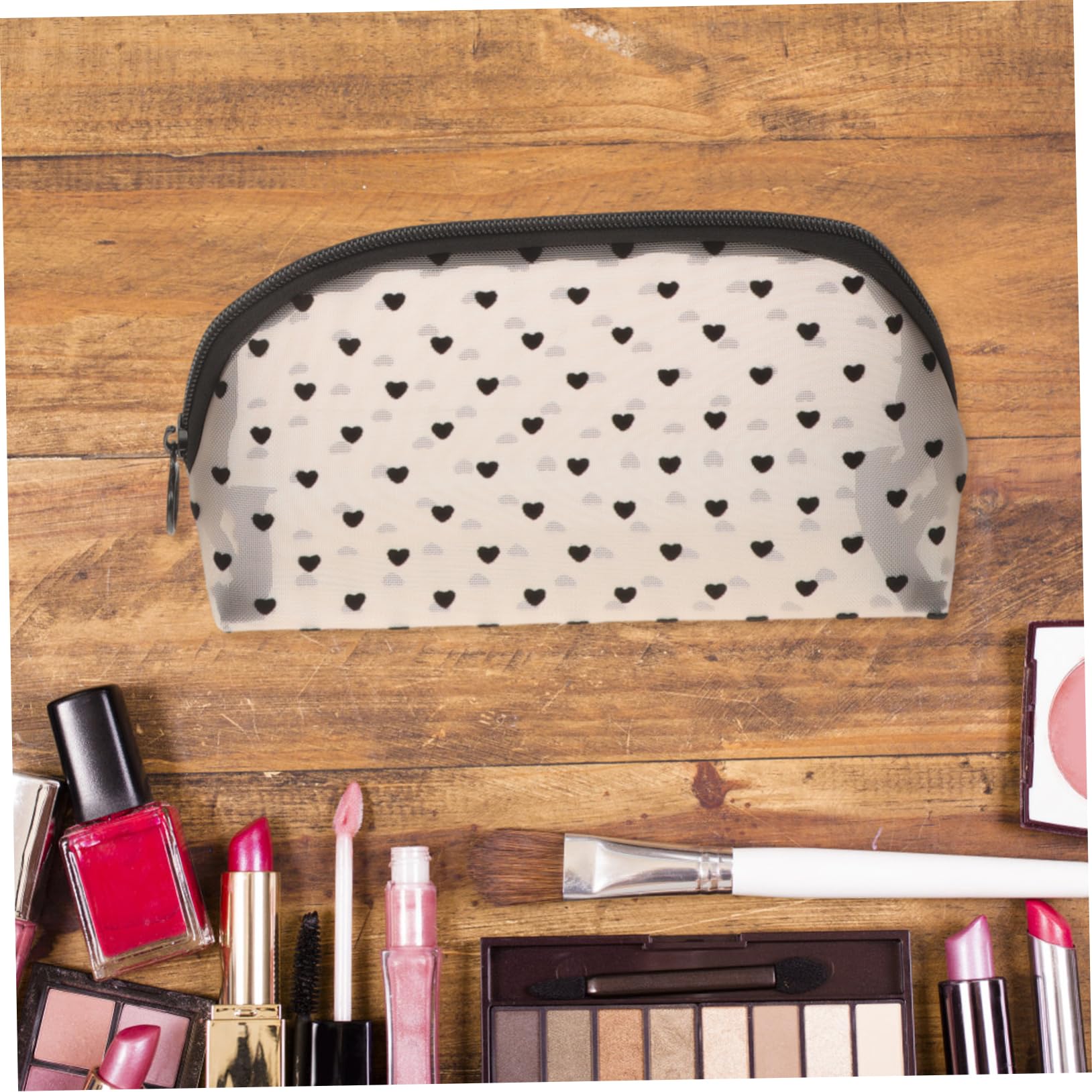GANAZONO Bolsa de Maquillaje de Malla Forma de para Viaje 6 Piezas Diseño Transparente Organizador de Cosméticos para Mujeres para