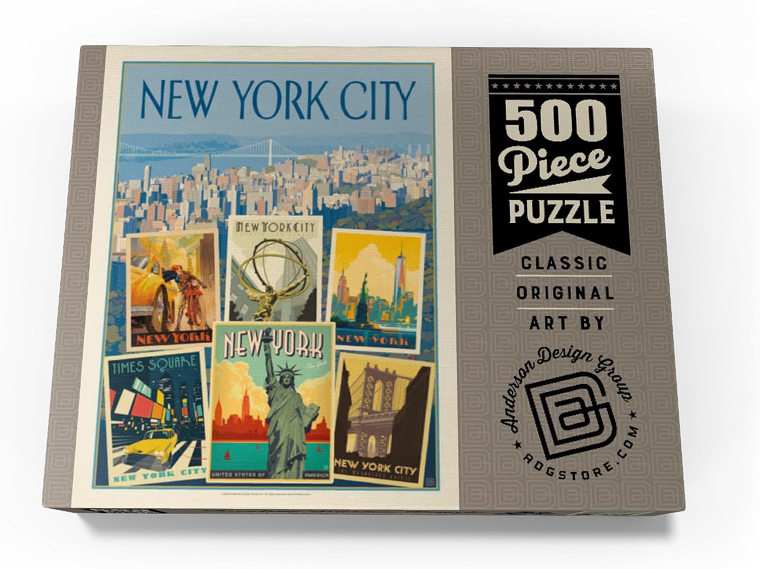 MyPuzzle New York City: Multi-Image Collage Print, Vintage Poster - Premium 500 Piece Jigsaw Puzzle for Adults