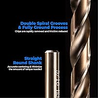 Vista 3 de amoolo 1/4" Cobalt Drill Bit (10 Pcs), M35 HSS Metal Drill Bits Set for Hard Metal, Stainless Steel, Cast Iron Box of 10