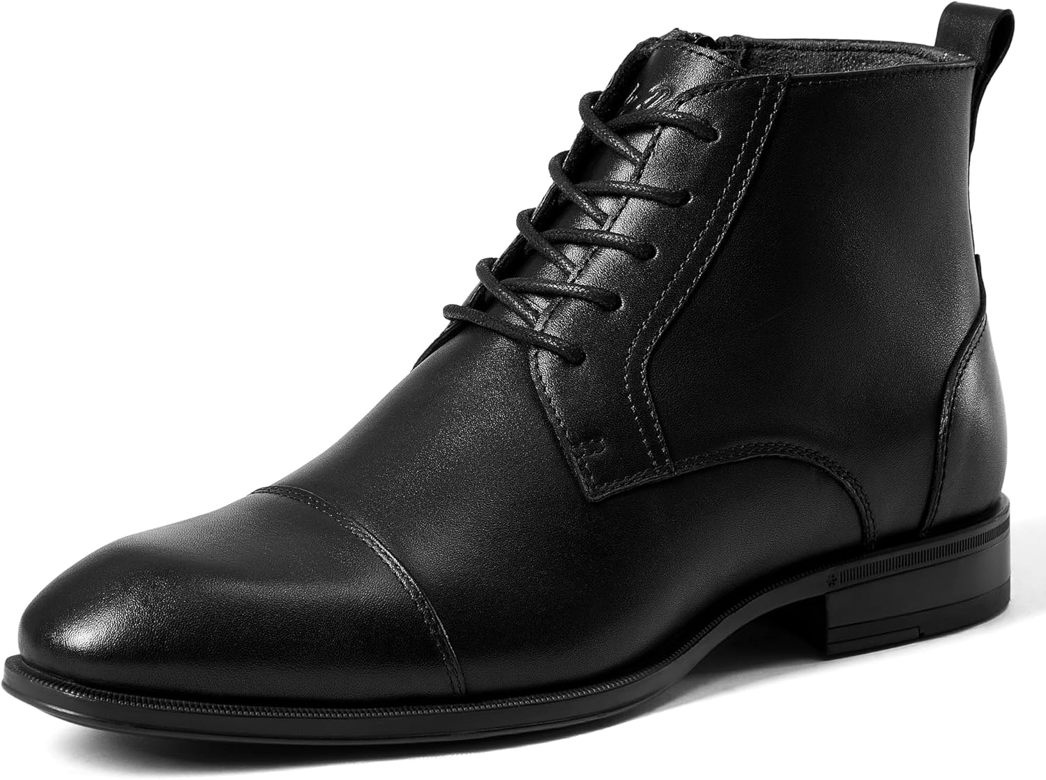 Holy dove Men's Dress Boots Side Zipper Comfort Full-Grain Leather Business Office Cap Toe Oxford Short Ankle Boot