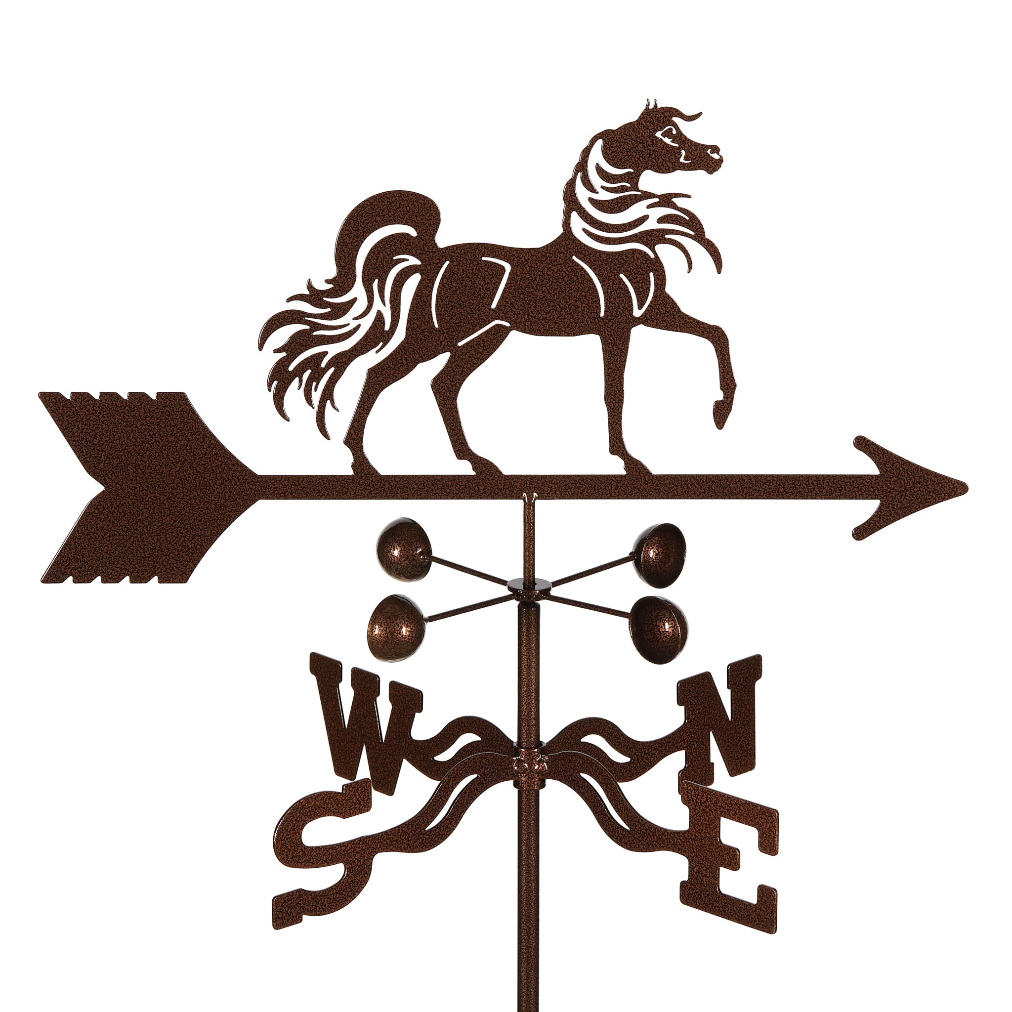 EZ Vane Steel Arabian Horse Weathervane 21” Height, Includes Metal 4-Sided Mount, Wind Cups & Brackets | Hand-Crafted and Family-Owned, Made in The USA with Triple Powder Coating, Limited