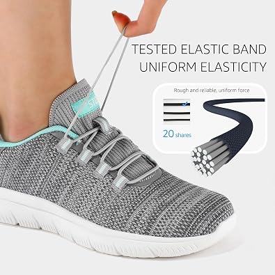 STQ Womens Walking Shoes Slip On Mesh Sneakers Lightweight Comfortable Arch Support