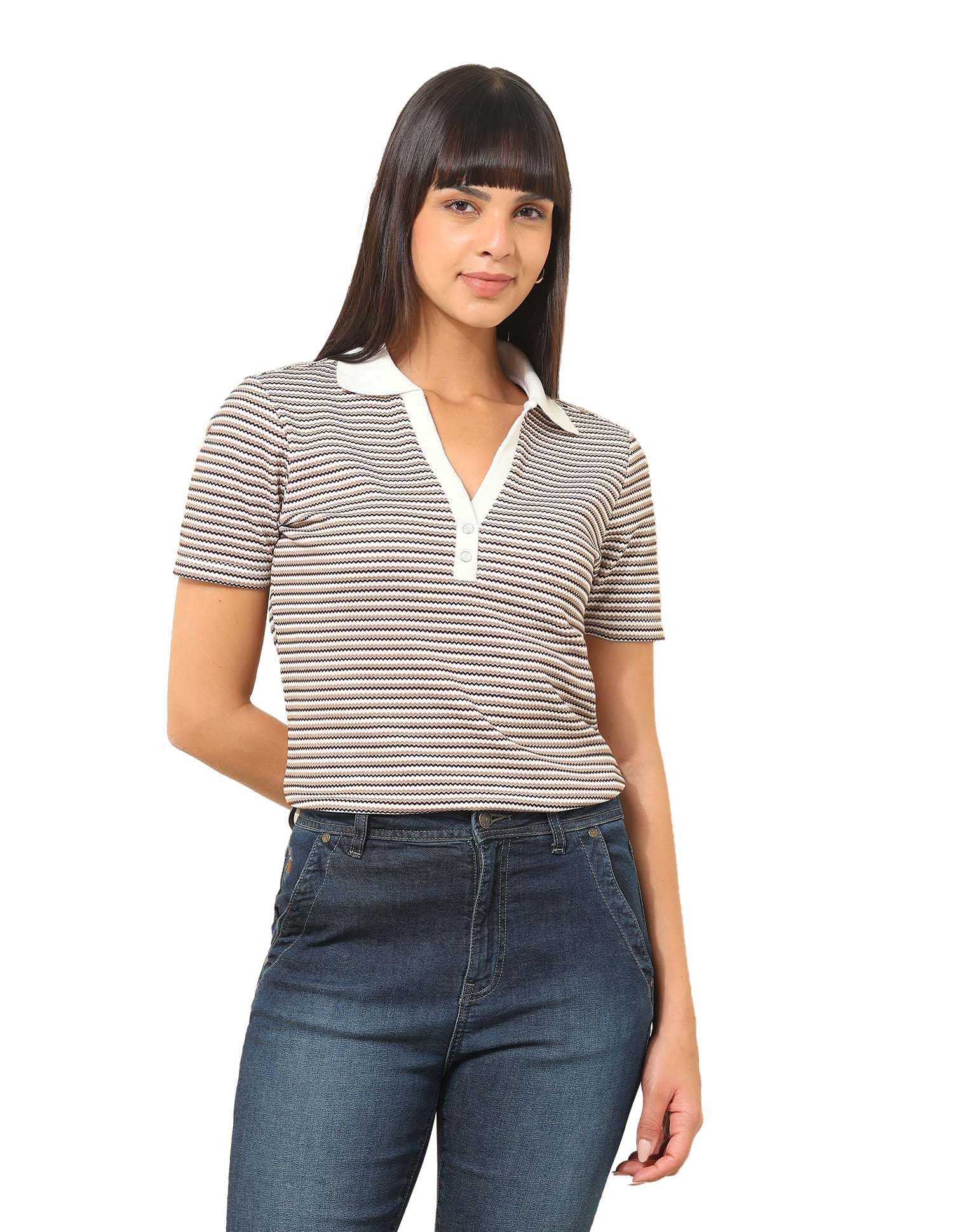 Women's Oversized Fit Polo Shirt (UWSS25PTS328-image-41